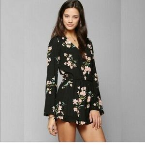 Pins and needles black and floral romper